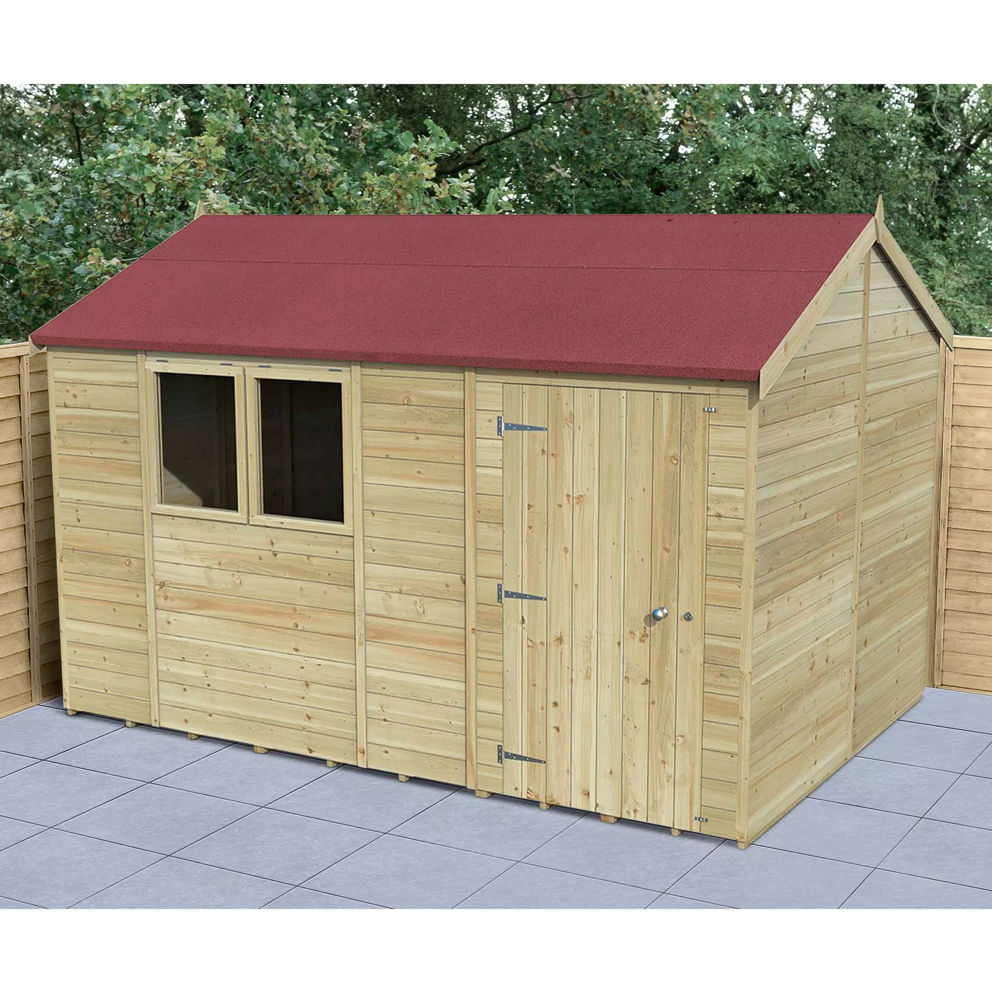 Forest Garden Timberdale 12x8 Ft Reverse Apex Tongue & Groove Wooden Shed With Floor (Base Included) 3 Forest Garden Timberdale 12x8 Ft Reverse Apex Tongue & Groove Wooden Shed With Floor (Base Included)