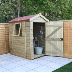 Forest Garden Timberdale 6x4 Ft Apex Tongue & Groove Wooden Shed With Floor