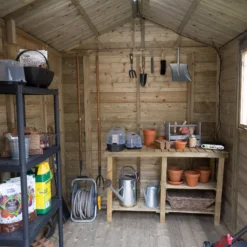 Forest Garden Timberdale 8x6 Ft Apex Tongue & Groove Wooden Shed With Floor (Base Included) -Gardens and Outdoor forest garden timberdale 8x6 ft apex tongue groove wooden shed with floor base included 5013053188941 02i bq