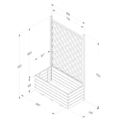Forest Garden Trellis Natural Timber Rectangular Planter (H) 137cm X (W) 80cm -Gardens and Outdoor forest garden trellis natural timber rectangular planter h 137cm x w 80cm5013053190616 01t