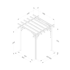 Forest Garden Ultima Cream Pergola & Decking Kit, X4 Post (H) 2.4m X (W) 2.4m - Canopy Included -Gardens and Outdoor forest garden ultima cream pergola decking kit x4 post h 2 4m x w 2 4m canopy included5013053192252 01t