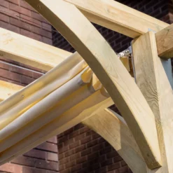 Forest Garden Ultima Cream Pergola & Decking Kit, X4 Post (H) 2.4m X (W) 2.4m - Canopy Included -Gardens and Outdoor forest garden ultima cream pergola decking kit x4 post h 2 4m x w 2 4m canopy included5013053192252 04i