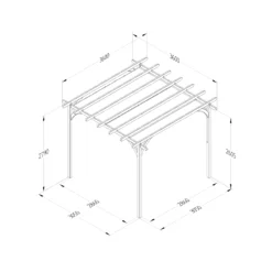 Forest Garden Ultima Cream Pergola & Decking Kit, X4 Post (H) 2.7m X (W) 3.6m - Canopy Included -Gardens and Outdoor forest garden ultima cream pergola decking kit x4 post h 2 7m x w 3 6m canopy included5013053192290 01t