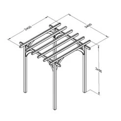Forest Garden Ultima Square Pergola, (H)2450mm (W)2400mm -Gardens and Outdoor forest garden ultima square pergola h 2450mm w 2400mm5013053183755 01t bq