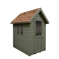 Forest Retreat 6X4 Apex Pressure Treated Overlap Green Shed With Floor - Assembly Service Included -Gardens and Outdoor forest retreat 6x4 apex pressure treated overlap green shed with floor assembly service included5013053176337 01c bq