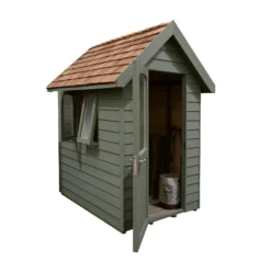 Forest Retreat 6X4 Apex Pressure Treated Overlap Green Shed With Floor - Assembly Service Included -Gardens and Outdoor forest retreat 6x4 apex pressure treated overlap green shed with floor assembly service included5013053176337 03c bq