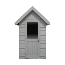 Forest Retreat 6X4 Apex Pressure Treated Overlap Grey Shed With Floor - Assembly Service Included -Gardens and Outdoor forest retreat 6x4 apex pressure treated overlap grey shed with floor assembly service included5013053176504 03c bq