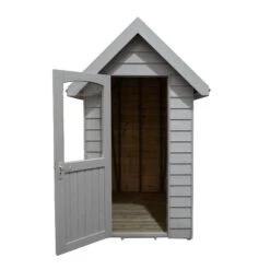 Forest Retreat 6X4 Apex Pressure Treated Overlap Grey Shed With Floor - Assembly Service Included -Gardens and Outdoor forest retreat 6x4 apex pressure treated overlap grey shed with floor assembly service included5013053176504 04c bq