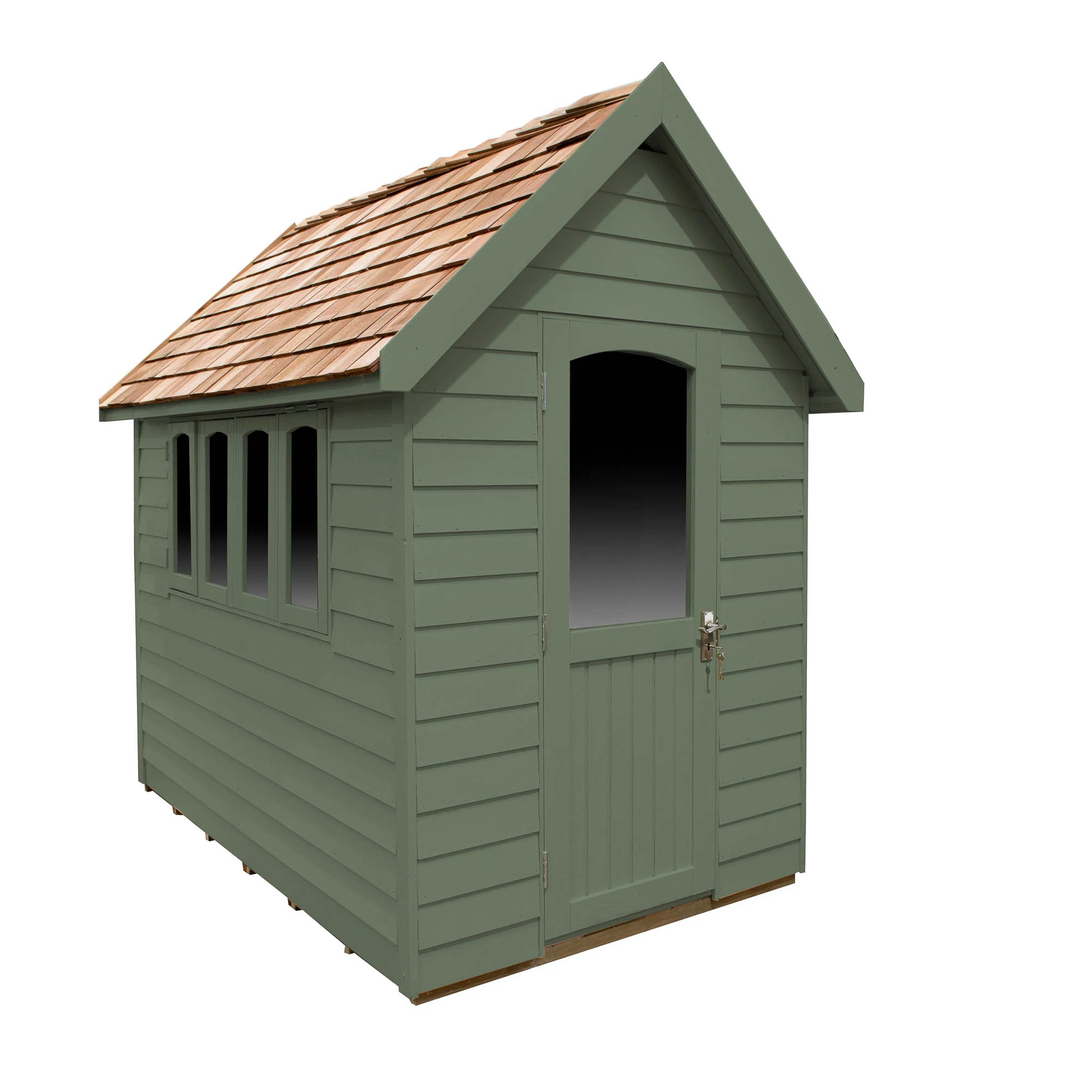 Forest Retreat 8x5 Apex Pressure Treated Overlap Green Shed With Floor - Assembly Service Included 4 Forest Retreat 8x5 Apex Pressure Treated Overlap Green Shed With Floor - Assembly Service Included - Image 2