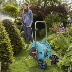 Gardena Aquaroll Freestanding Manual Hose Reel Set (L)20m 10 Gardena Aquaroll Freestanding Manual Hose Reel Set (L)20m -Gardens and Outdoor gardena aquaroll freestanding manual hose reel set l 20m4078500032872 02i bq