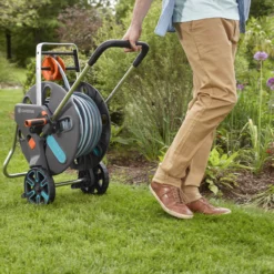 Gardena Aquaroll Freestanding Manual Hose Reel Set (L)50m -Gardens and Outdoor gardena aquaroll freestanding manual hose reel set l 50m4078500032926 36c bq