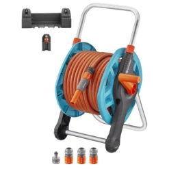 Gardena Freestanding Or Wall-mounted Manual Hose Reel Set (L)25m
