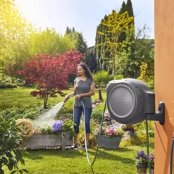 Gardena Wall-mounted Hose Reel (L)30m -Gardens and Outdoor gardena wall mounted hose reel l 30m4066407001770 02i bq