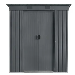 GoodHome Basic 1.62 X 0.98m Pent Grey Shed -Gardens and Outdoor goodhome basic 1 62 x 0 98m pent grey shed5059340270623 02c