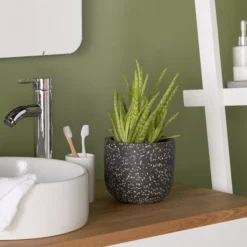 GoodHome Charcoal Speckled Circular Plant Pot (Dia)16.2cm 7 GoodHome Charcoal Speckled Circular Plant Pot (Dia)16.2cm -Gardens and Outdoor goodhome charcoal speckled circular plant pot dia 16 2cm3663602441588 01i bq