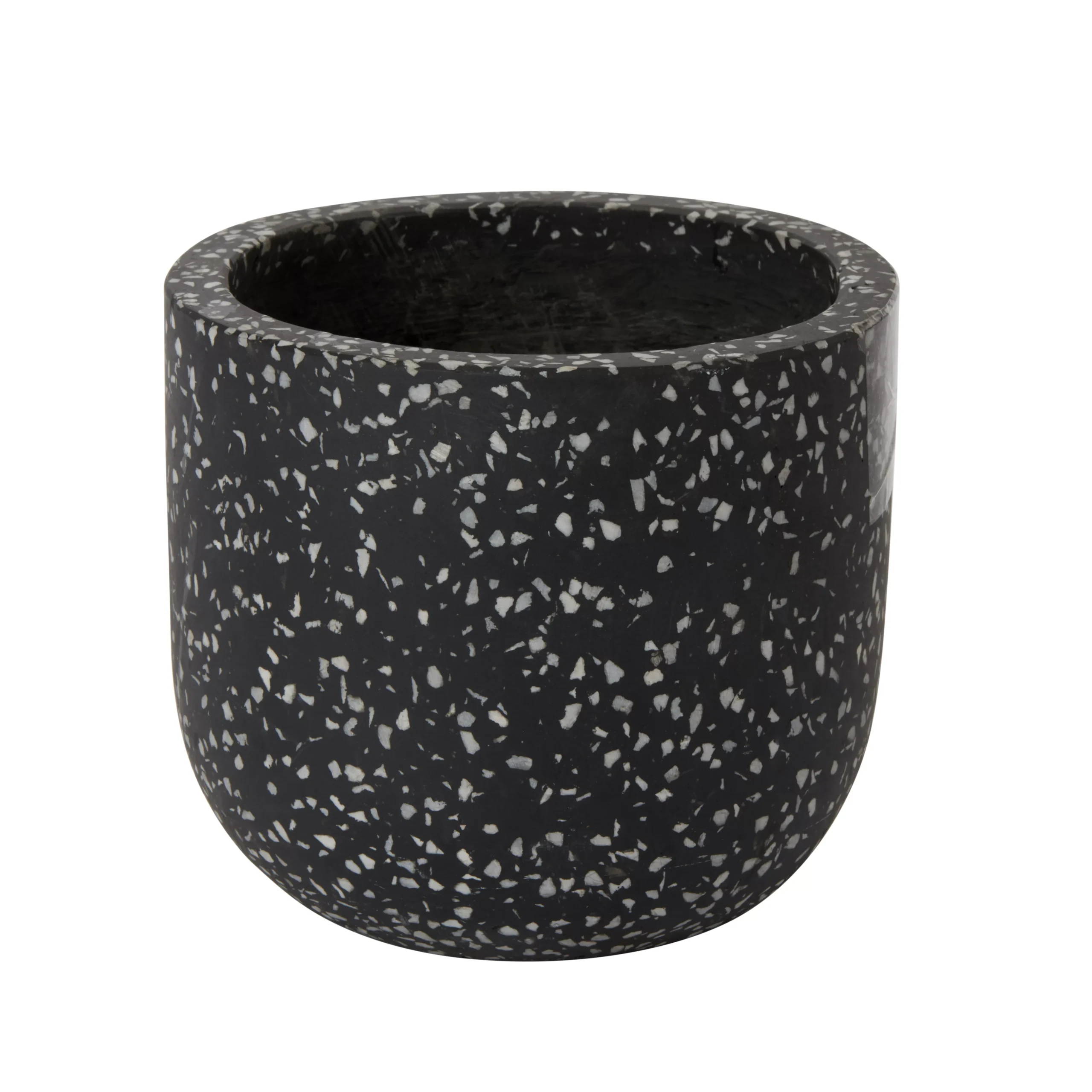 GoodHome Charcoal Speckled Circular Plant Pot (Dia)16.2cm 3 GoodHome Charcoal Speckled Circular Plant Pot (Dia)16.2cm