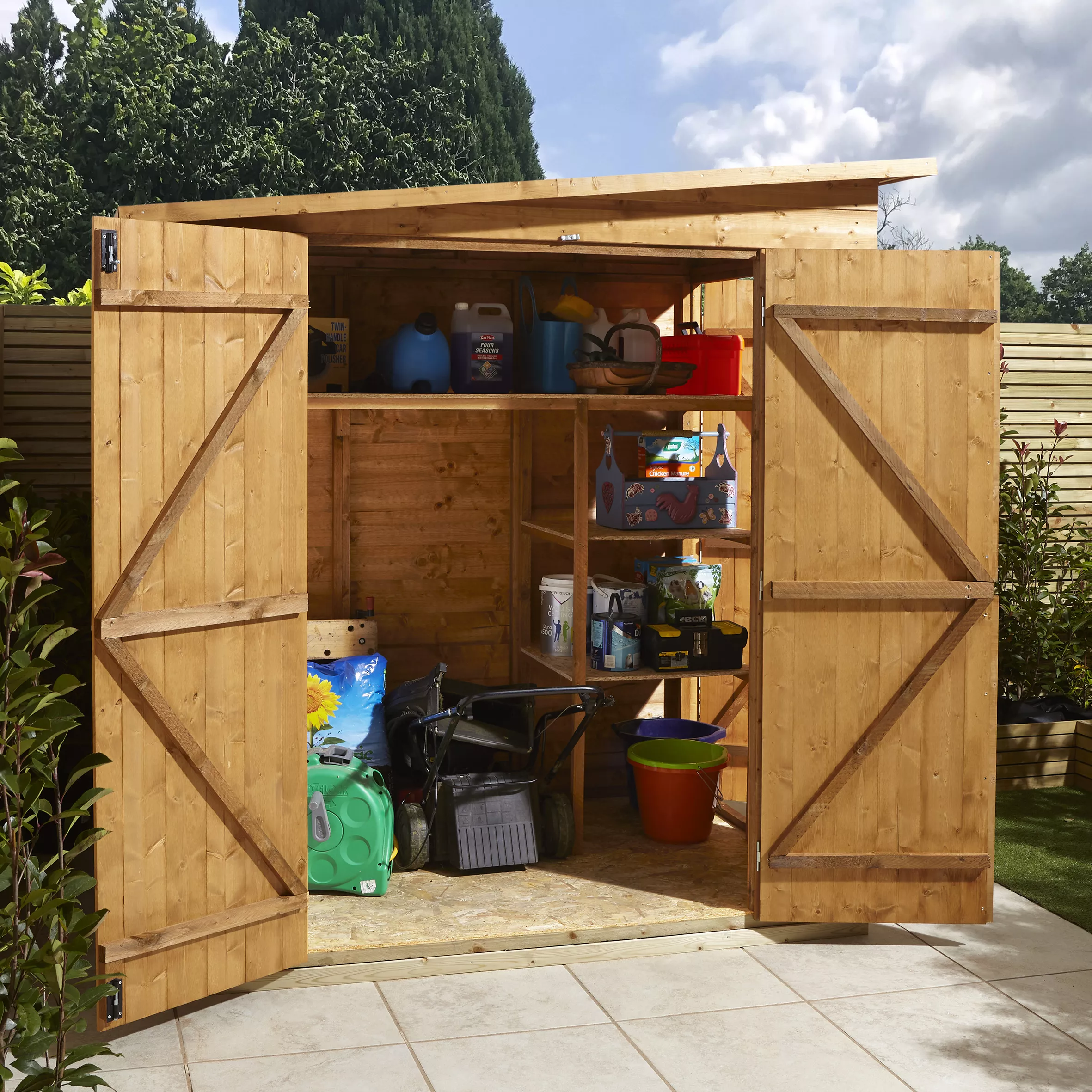 GoodHome Clapperton 6x4 Pent Dip Treated Shiplap Shed With Floor - Assembly Service Included 7 GoodHome Clapperton 6x4 Pent Dip Treated Shiplap Shed With Floor - Assembly Service Included - Image 5