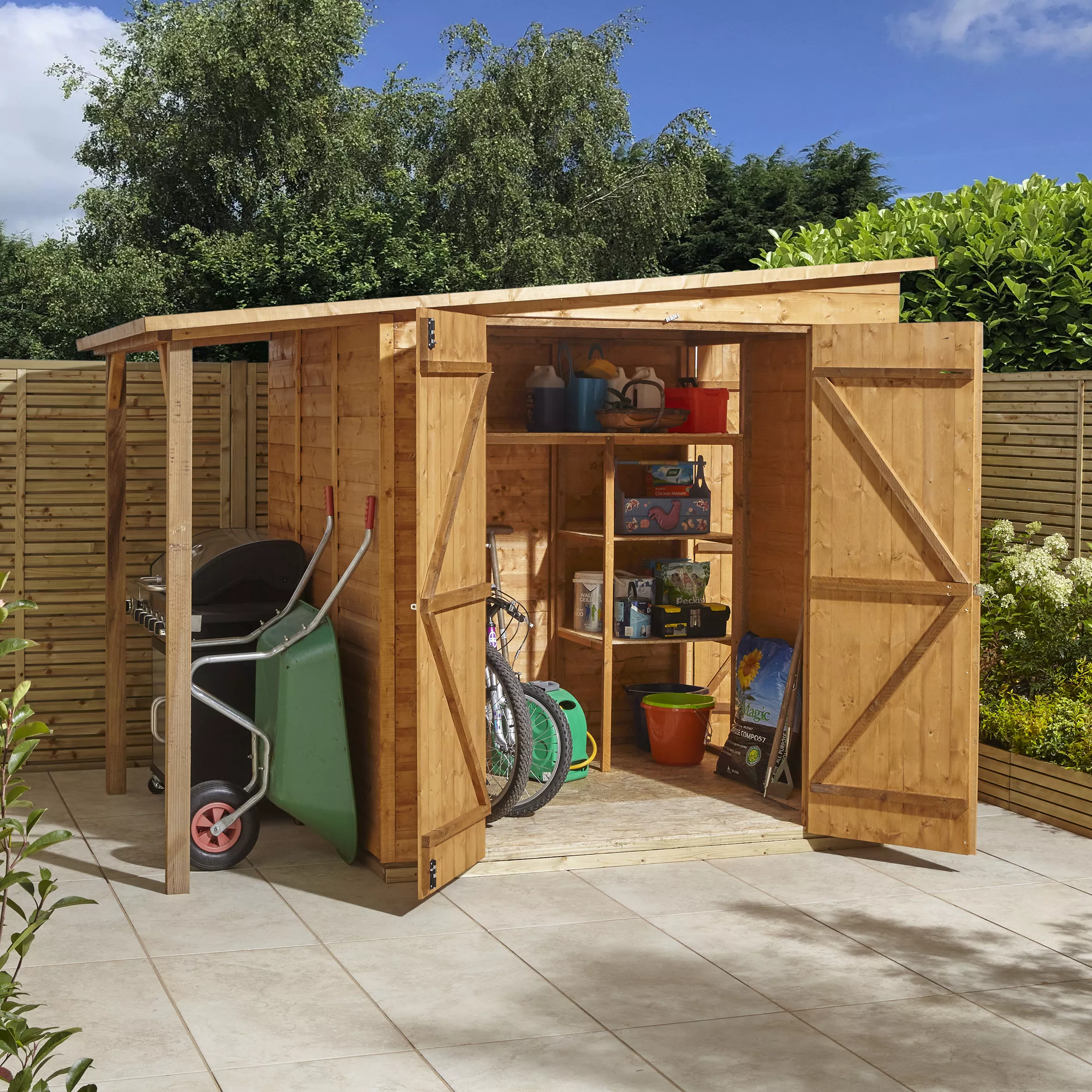 GoodHome Clapperton 8x6 Pent Dip Treated Shiplap Shed With Floor 9 GoodHome Clapperton 8x6 Pent Dip Treated Shiplap Shed With Floor - Image 7