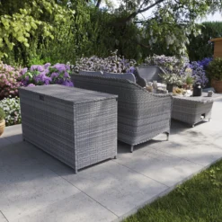 GoodHome Hamilton Steeple Grey Rattan Effect Storage Box (W) 125cm X (D) 55cm 26 GoodHome Hamilton Steeple Grey Rattan Effect Storage Box (W) 125cm X (D) 55cm -Gardens and Outdoor goodhome hamilton steeple grey rattan effect storage box w 125cm x d 55cm5059340677392 02i