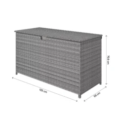 GoodHome Hamilton Steeple Grey Rattan Effect Storage Box (W) 125cm X (D) 55cm 28 GoodHome Hamilton Steeple Grey Rattan Effect Storage Box (W) 125cm X (D) 55cm -Gardens and Outdoor goodhome hamilton steeple grey rattan effect storage box w 125cm x d 55cm5059340677392 02t