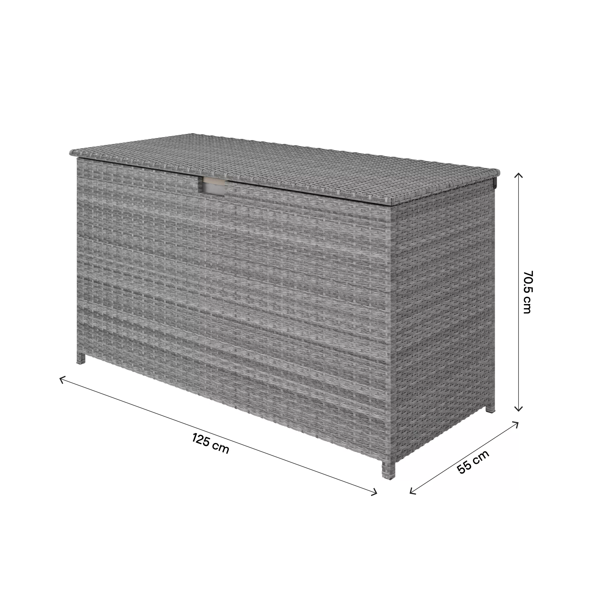 GoodHome Hamilton Steeple Grey Rattan Effect Storage Box (W) 125cm X (D) 55cm 14 GoodHome Hamilton Steeple Grey Rattan Effect Storage Box (W) 125cm X (D) 55cm - Image 12
