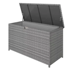GoodHome Hamilton Steeple Grey Rattan Effect Storage Box (W) 125cm X (D) 55cm 20 GoodHome Hamilton Steeple Grey Rattan Effect Storage Box (W) 125cm X (D) 55cm -Gardens and Outdoor goodhome hamilton steeple grey rattan effect storage box w 125cm x d 55cm5059340677392 21c