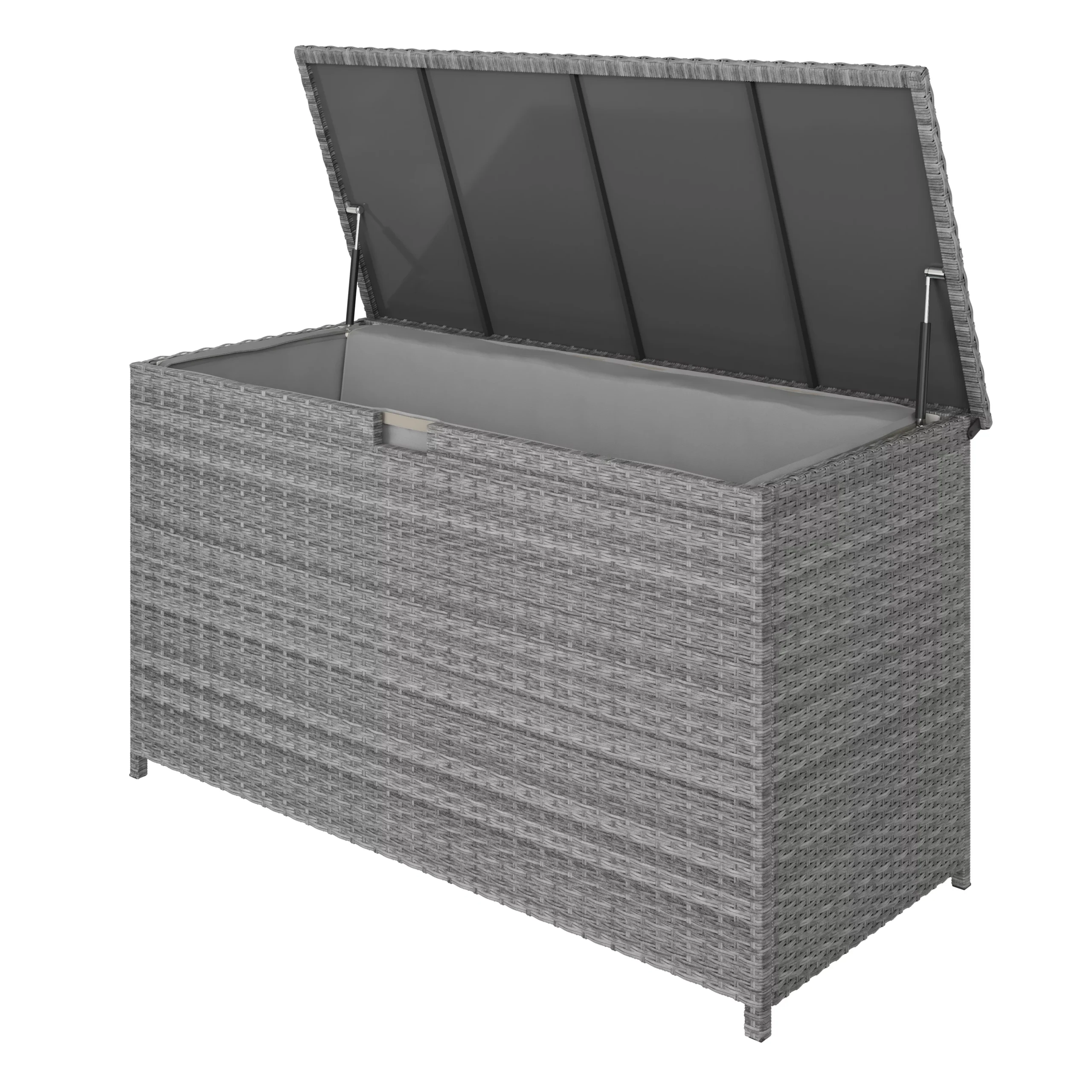 GoodHome Hamilton Steeple Grey Rattan Effect Storage Box (W) 125cm X (D) 55cm 6 GoodHome Hamilton Steeple Grey Rattan Effect Storage Box (W) 125cm X (D) 55cm - Image 4