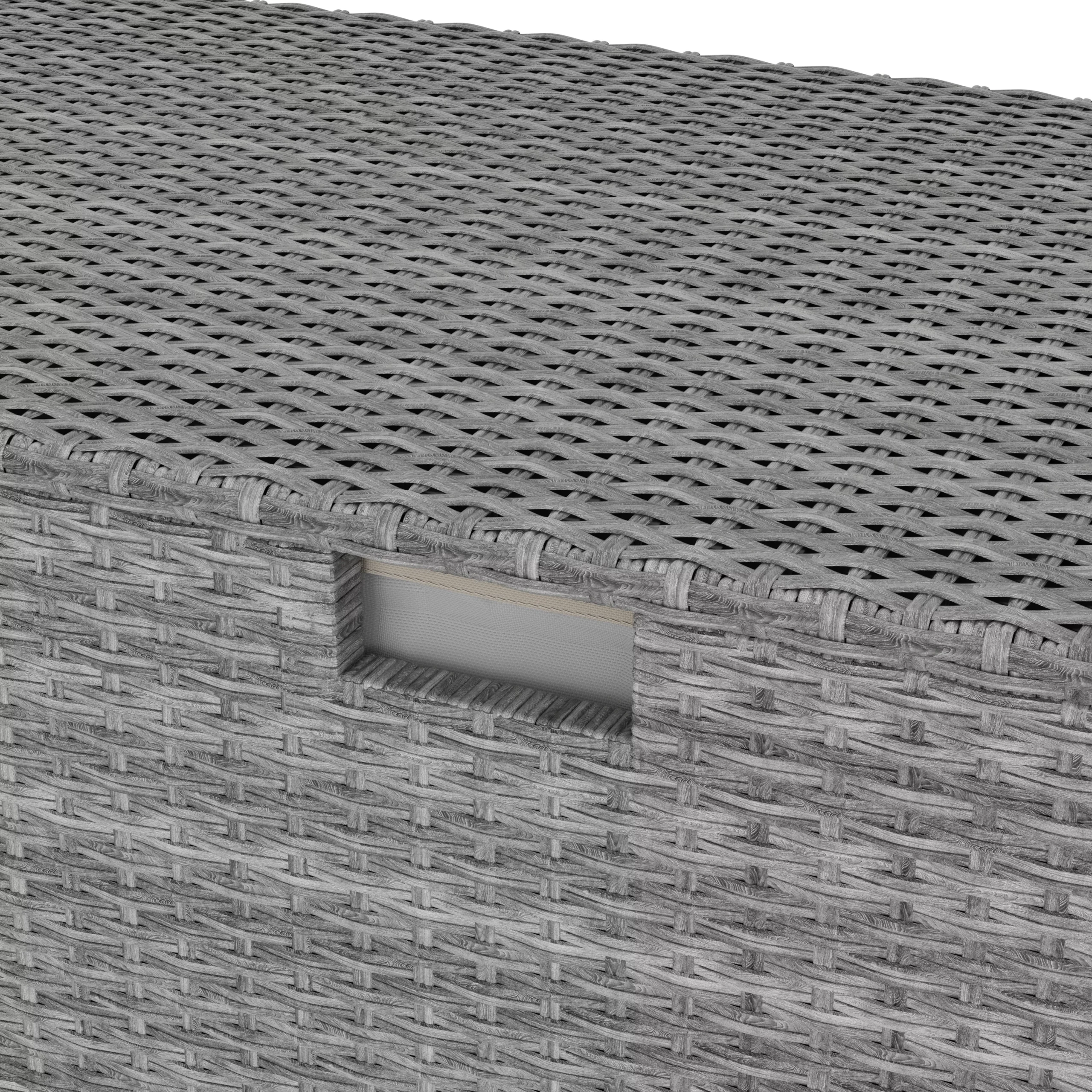 GoodHome Hamilton Steeple Grey Rattan Effect Storage Box (W) 125cm X (D) 55cm 8 GoodHome Hamilton Steeple Grey Rattan Effect Storage Box (W) 125cm X (D) 55cm - Image 6