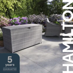 GoodHome Hamilton Steeple Grey Rattan Effect Storage Box (W) 125cm X (D) 55cm 30 GoodHome Hamilton Steeple Grey Rattan Effect Storage Box (W) 125cm X (D) 55cm -Gardens and Outdoor goodhome hamilton steeple grey rattan effect storage box w 125cm x d 55cm5059340677392 43i EN