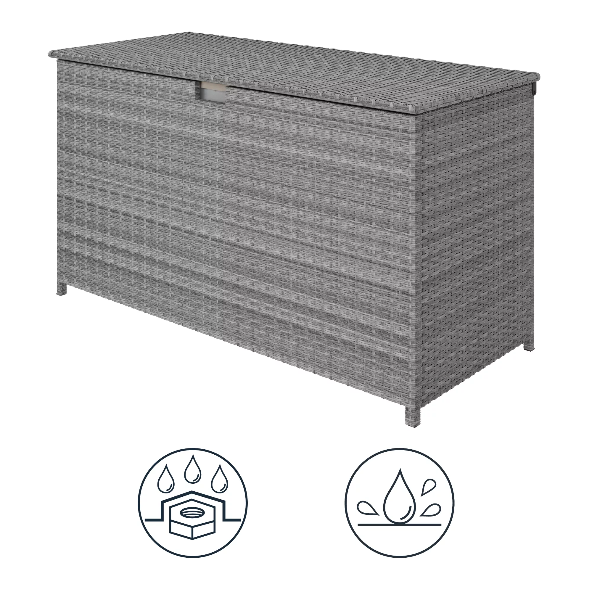 GoodHome Hamilton Steeple Grey Rattan Effect Storage Box (W) 125cm X (D) 55cm 13 GoodHome Hamilton Steeple Grey Rattan Effect Storage Box (W) 125cm X (D) 55cm - Image 11
