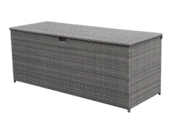 GoodHome Hamilton Steeple Grey Rattan Effect Storage Box (W) 180cm X (D) 65cm -Gardens and Outdoor goodhome hamilton steeple grey rattan effect storage box w 180cm x d 65cm5059340677415 01c