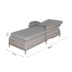 GoodHome Hamilton Steeple Grey Rattan Effect Sun Lounger -Gardens and Outdoor goodhome hamilton steeple grey rattan effect sun lounger5059340676159 03t