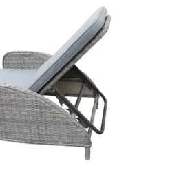 GoodHome Hamilton Steeple Grey Rattan Effect Sun Lounger -Gardens and Outdoor goodhome hamilton steeple grey rattan effect sun lounger5059340676159 37c