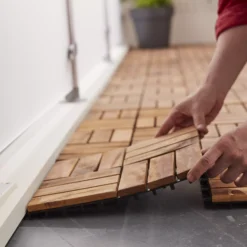 GoodHome Lempa Brown Acacia Clippable Deck Tile (L)0.3m (W)300mm (T)24mm, Pack Of 4 25 GoodHome Lempa Brown Acacia Clippable Deck Tile (L)0.3m (W)300mm (T)24mm, Pack Of 4 -Gardens and Outdoor goodhome lempa brown acacia clippable deck tile l 0 3m w 300mm t 24mm pack of 45059340066035 03i