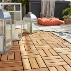 GoodHome Lempa Brown Acacia Clippable Deck Tile (L)0.3m (W)300mm (T)24mm, Pack Of 4 26 GoodHome Lempa Brown Acacia Clippable Deck Tile (L)0.3m (W)300mm (T)24mm, Pack Of 4 -Gardens and Outdoor goodhome lempa brown acacia clippable deck tile l 0 3m w 300mm t 24mm pack of 45059340066035 10i bq