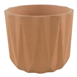 GoodHome Lummi Natural Terracotta Geometric Stripes Circular Plant Pot (Dia)20.5cm