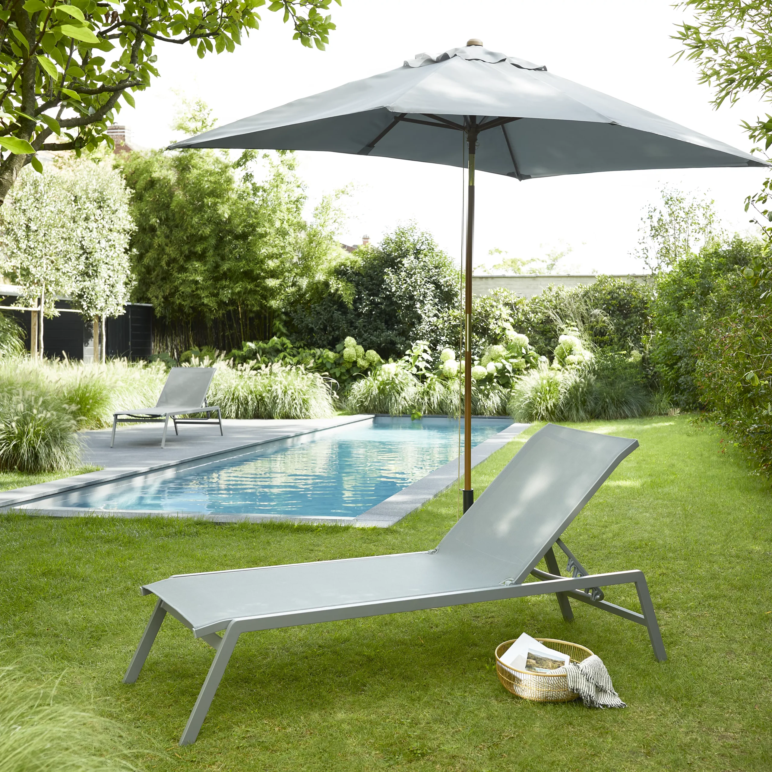 GoodHome Moorea Grey Metal Sun Lounger 8 GoodHome Moorea Grey Metal Sun Lounger - Image 6