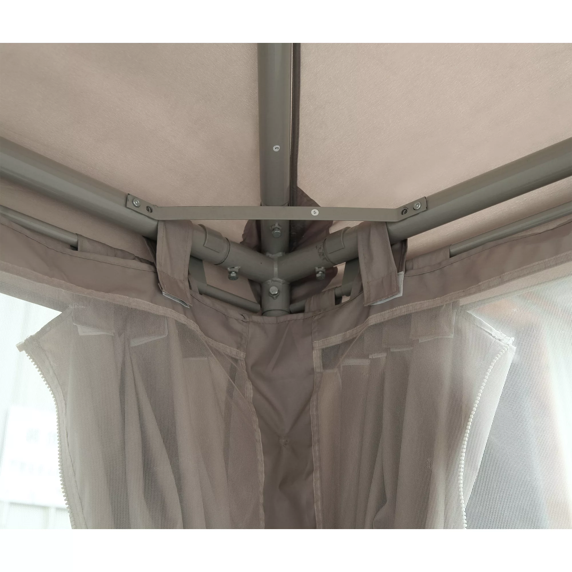 GoodHome Preston Taupe Square Gazebo, (W)3m (D)3m - Assembly Required 5 GoodHome Preston Taupe Square Gazebo, (W)3m (D)3m - Assembly Required - Image 3