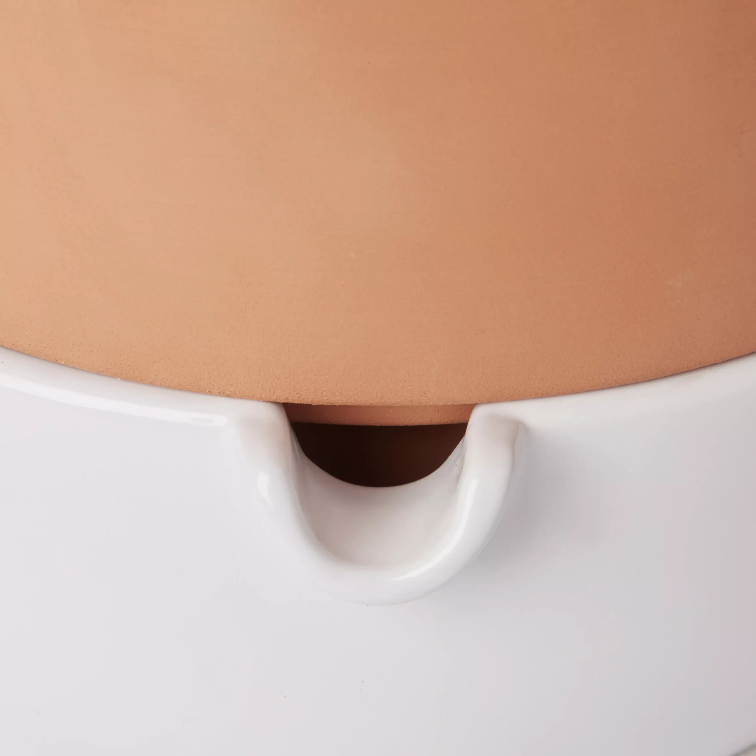 GoodHome Terracotta & White Terracotta Circular Plant Pot (Dia)22.8cm 5 GoodHome Terracotta & White Terracotta Circular Plant Pot (Dia)22.8cm - Image 3