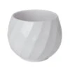 GoodHome White Clay Swirl Circular Plant Pot (Dia)26.5cm