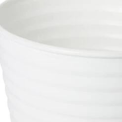 GoodHome White Metal Ribbed Circular Plant Pot (Dia)27.3cm -Gardens and Outdoor goodhome white metal ribbed circular plant pot dia 27 3cm3663602442554 36c bq