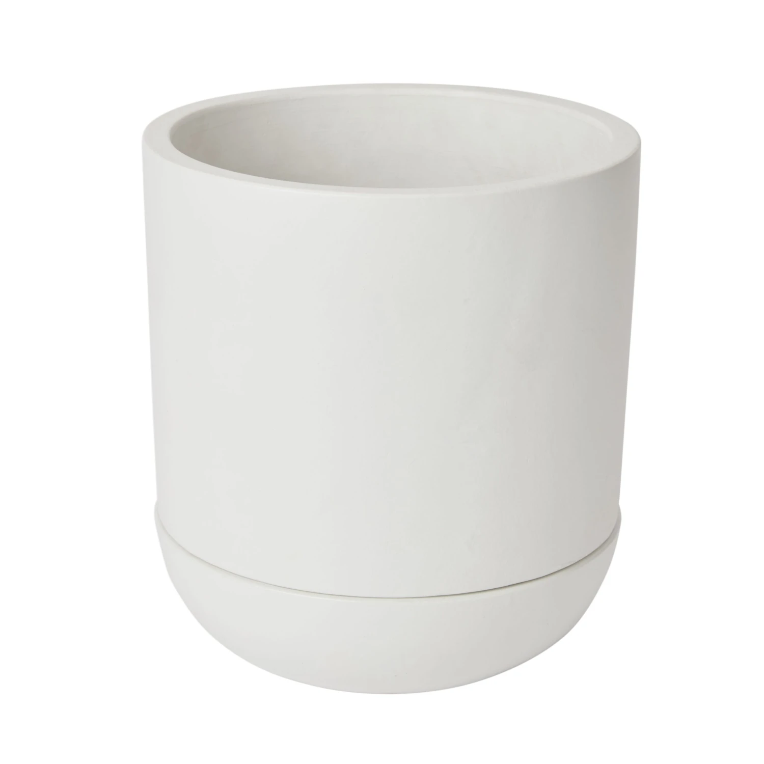 GoodHome White Terracotta Circular Plant Pot (Dia)20.5cm 3 GoodHome White Terracotta Circular Plant Pot (Dia)20.5cm
