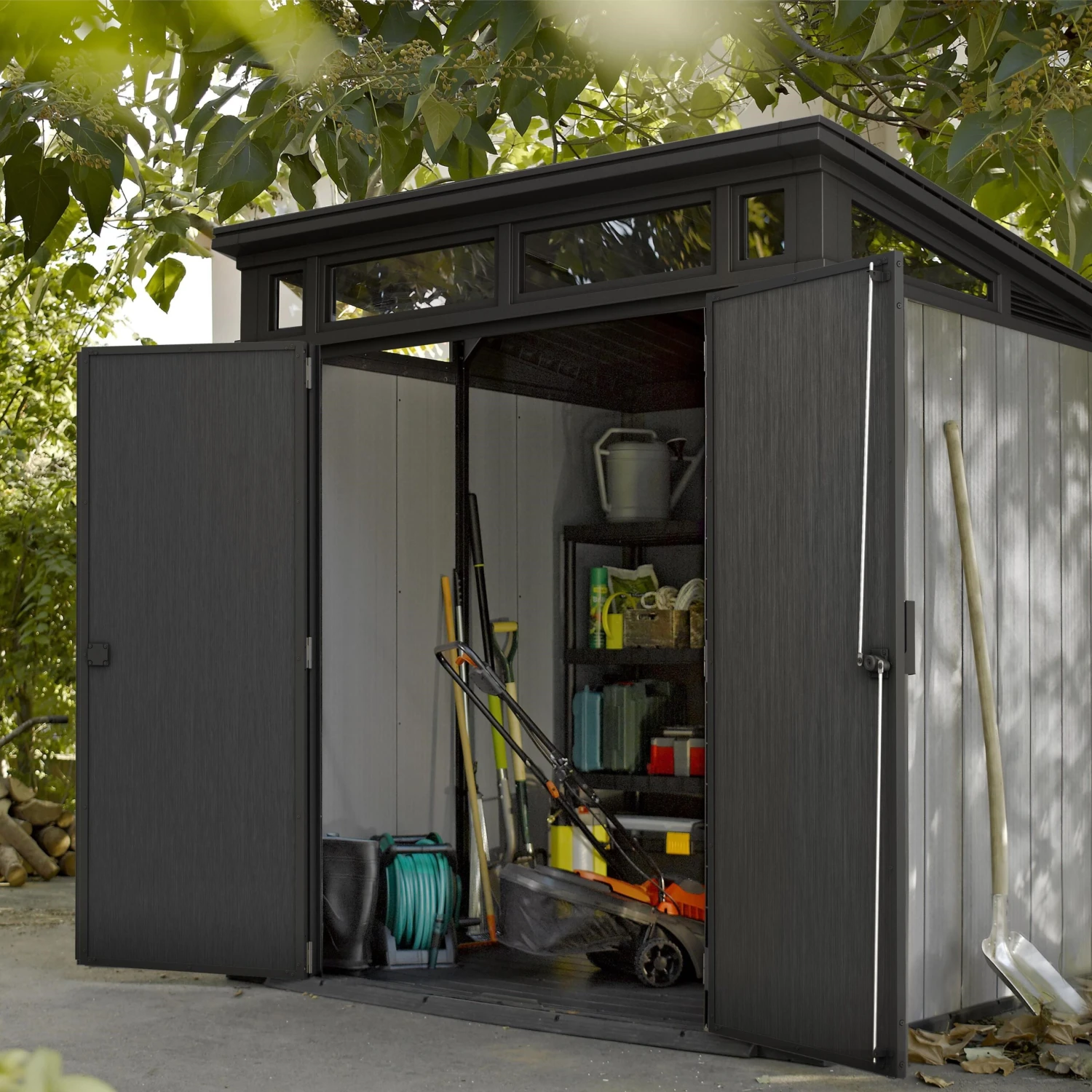 Keter Artisan 7x7 Ft Pent Tongue & Groove Grey Plastic Shed With Floor 9 Keter Artisan 7x7 Ft Pent Tongue & Groove Grey Plastic Shed With Floor - Image 7