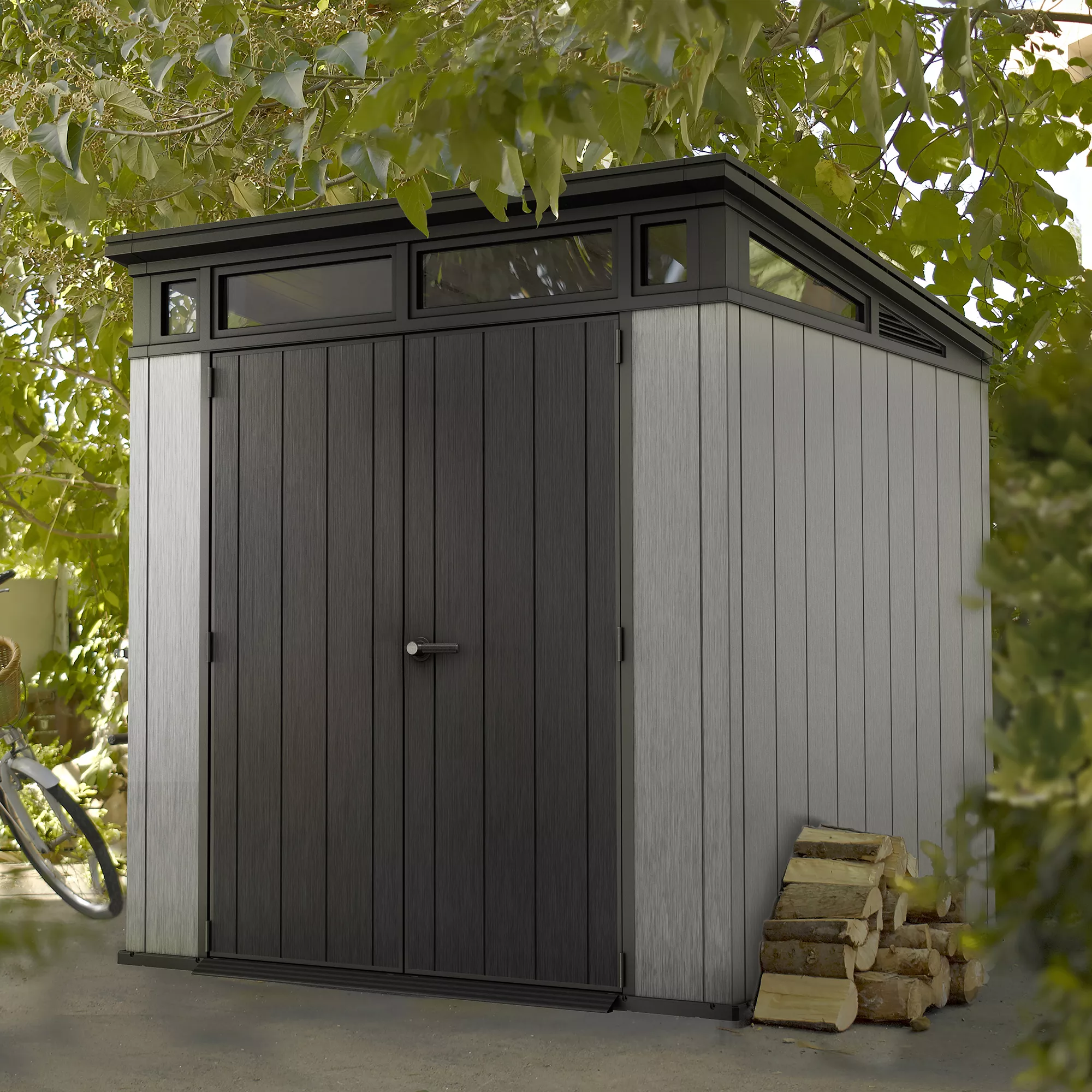 Keter Artisan 7x7 Ft Pent Tongue & Groove Grey Plastic Shed With Floor 3 Keter Artisan 7x7 Ft Pent Tongue & Groove Grey Plastic Shed With Floor