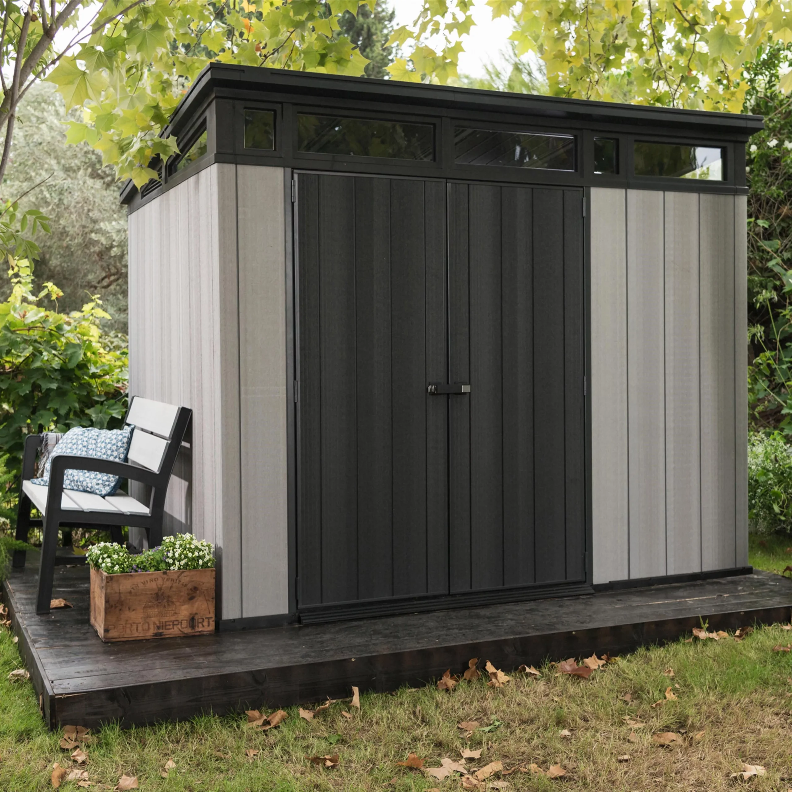 Keter Artisan 9x7 Ft Pent Tongue & Groove Grey Plastic Shed With Floor 3 Keter Artisan 9x7 Ft Pent Tongue & Groove Grey Plastic Shed With Floor