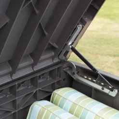 Keter Borneo Rattan Effect Plastic Garden Storage Box -Gardens and Outdoor keter borneo rattan effect plastic garden storage box7290103669065 02bq