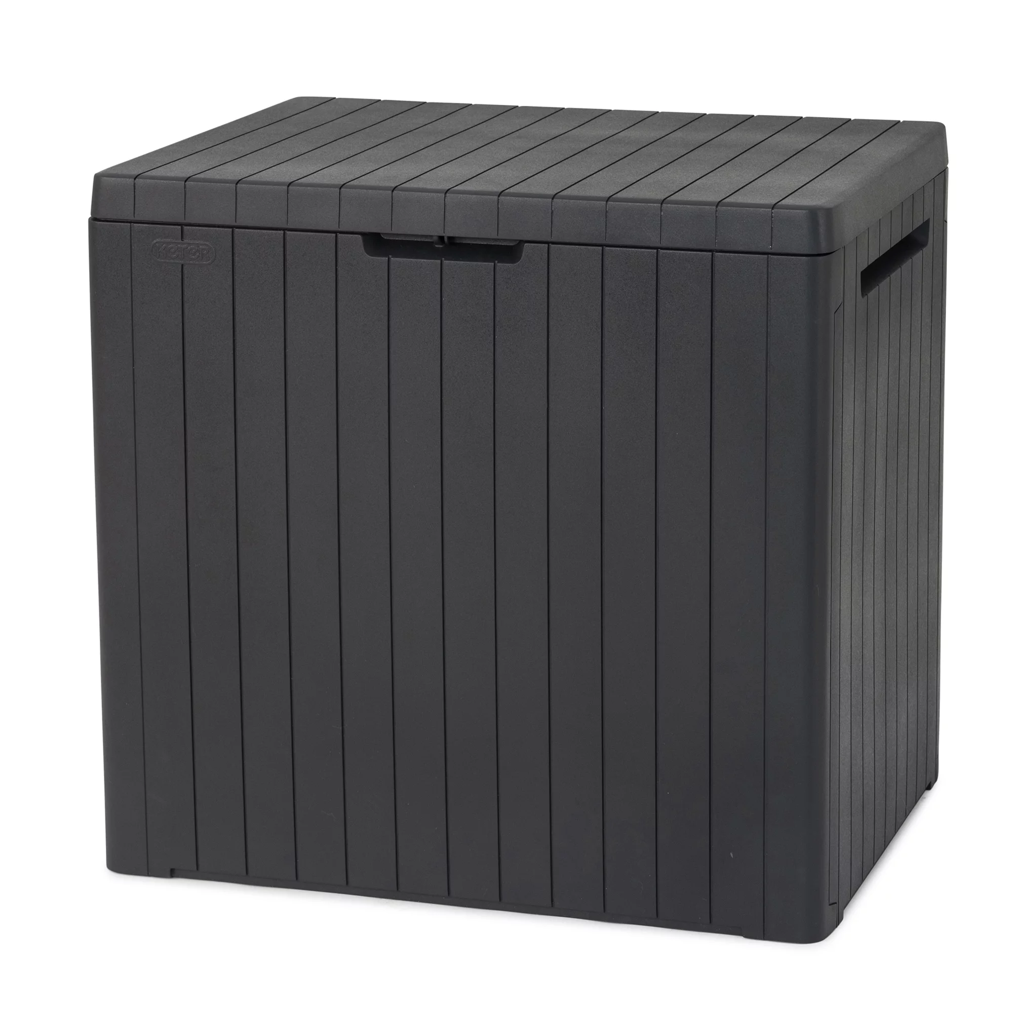Keter City Box Graphite Wood Effect Flat Garden Storage 113L 3 Keter City Box Graphite Wood Effect Flat Garden Storage 113L