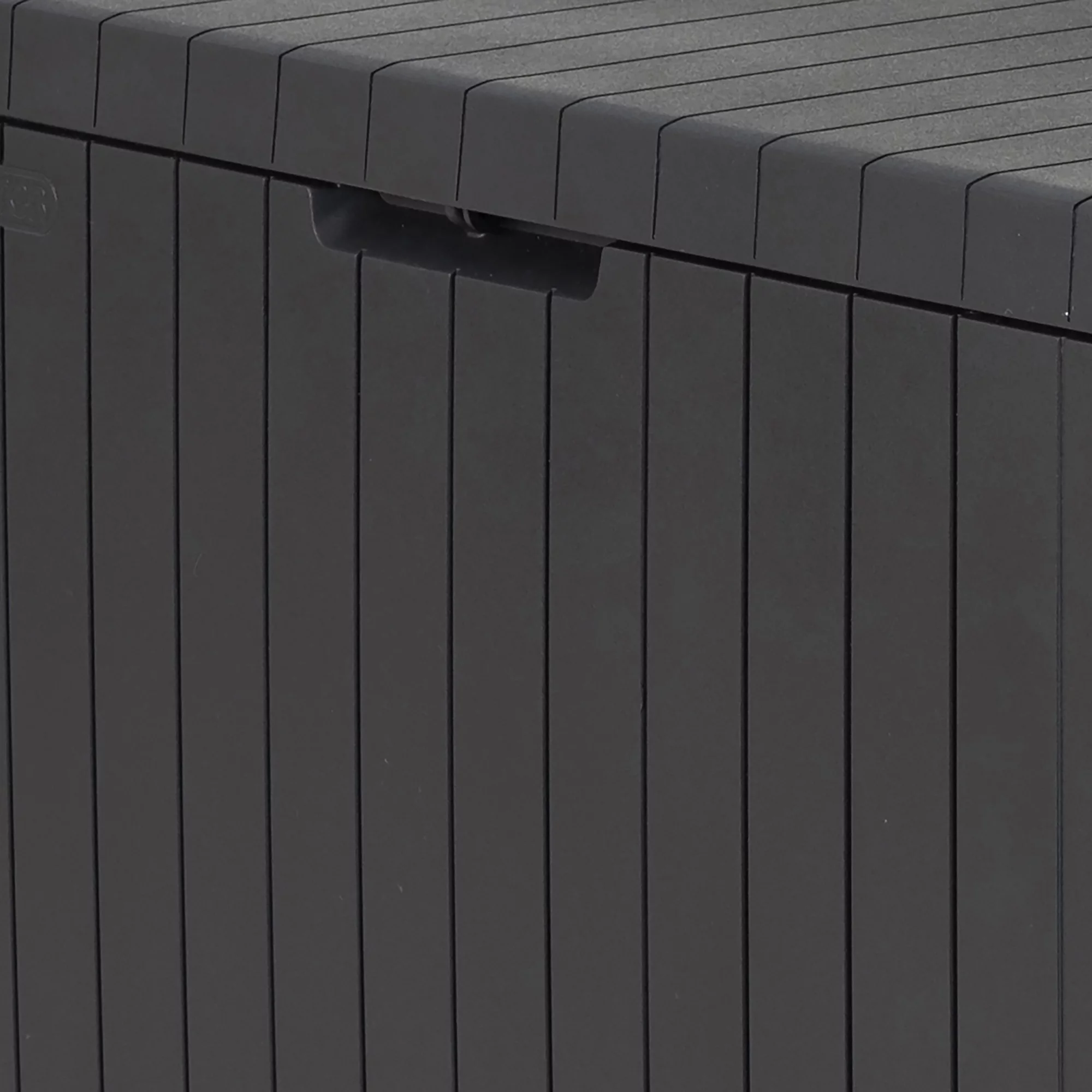 Keter City Box Graphite Wood Effect Flat Garden Storage 113L 4 Keter City Box Graphite Wood Effect Flat Garden Storage 113L - Image 2