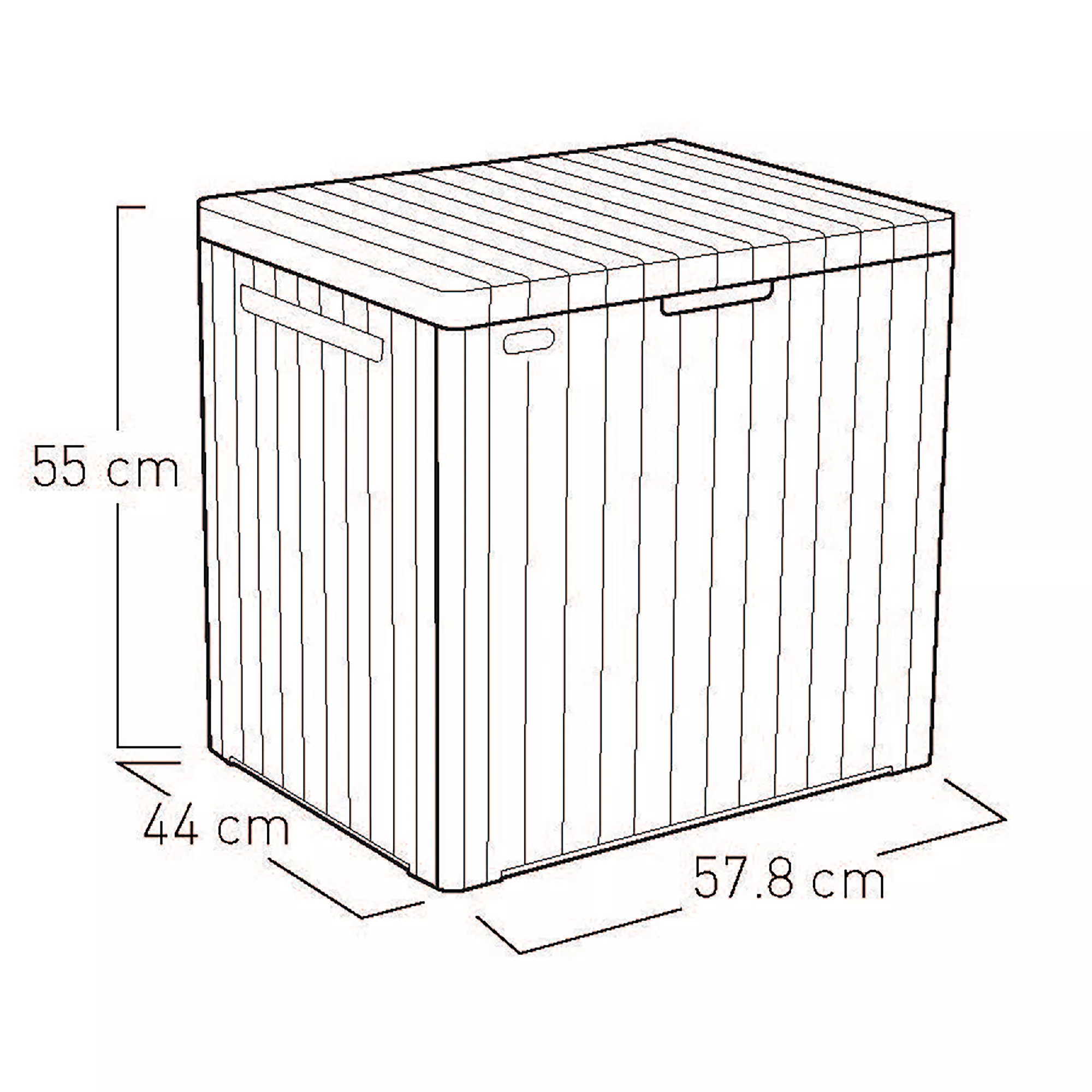 Keter City Box Graphite Wood Effect Flat Garden Storage 113L 5 Keter City Box Graphite Wood Effect Flat Garden Storage 113L - Image 3