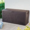 Keter Comfy Wood Effect Plastic Garden Storage Box 270L -Gardens and Outdoor keter comfy wood effect plastic garden storage box 270l7290106930179 04bq